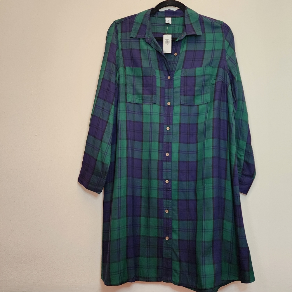 Old Navy Plaid Shirt Dress size M